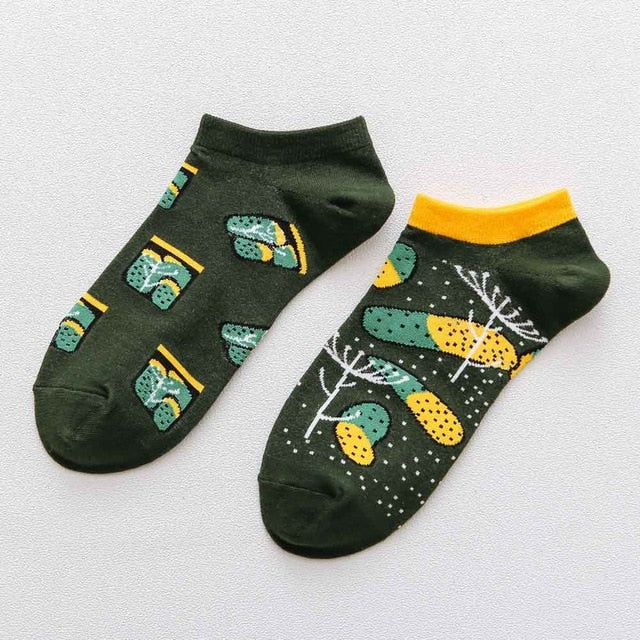 summer Trendy happy Socks men Cotton Boat Man Socks Interest Funny Originality Series harajuku ankle sock Animal fruit