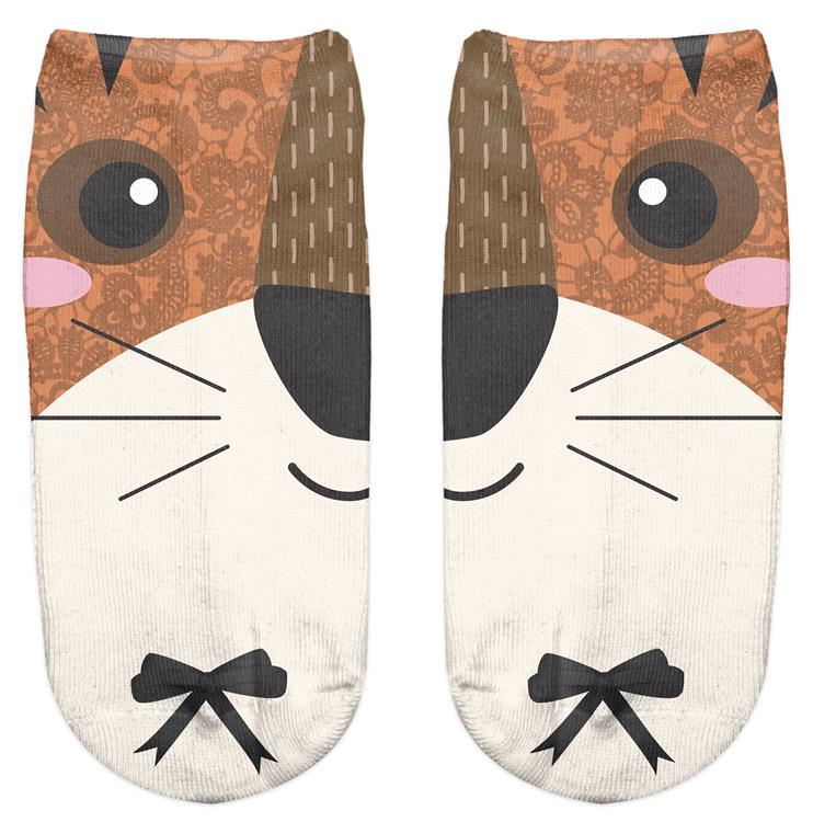Thin 3D Digital Animal Printed Women's Socks Shallow Socks Adult Invisible Socks
