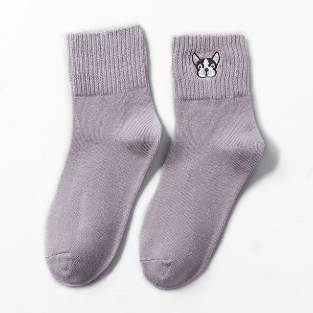 Cotton Sock Harajuku artoon Dog Embroidery Cute Socks
