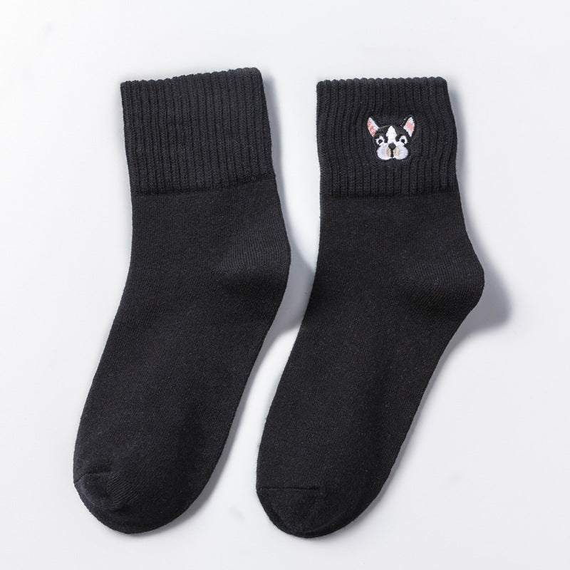 Cotton Sock Harajuku artoon Dog Embroidery Cute Socks