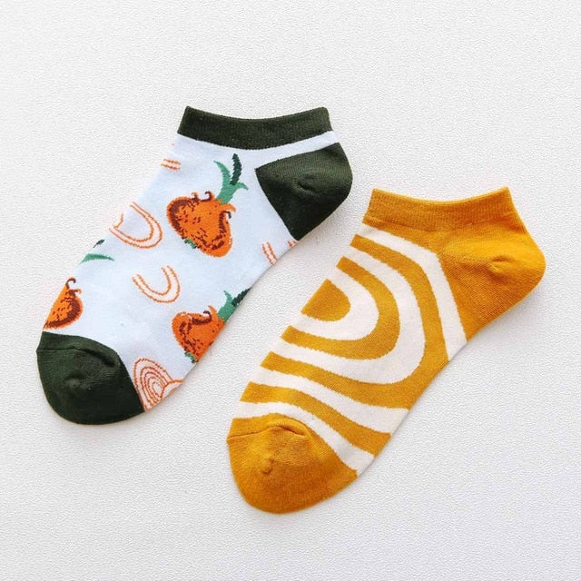 summer Trendy happy Socks men Cotton Boat Man Socks Interest Funny Originality Series harajuku ankle sock Animal fruit