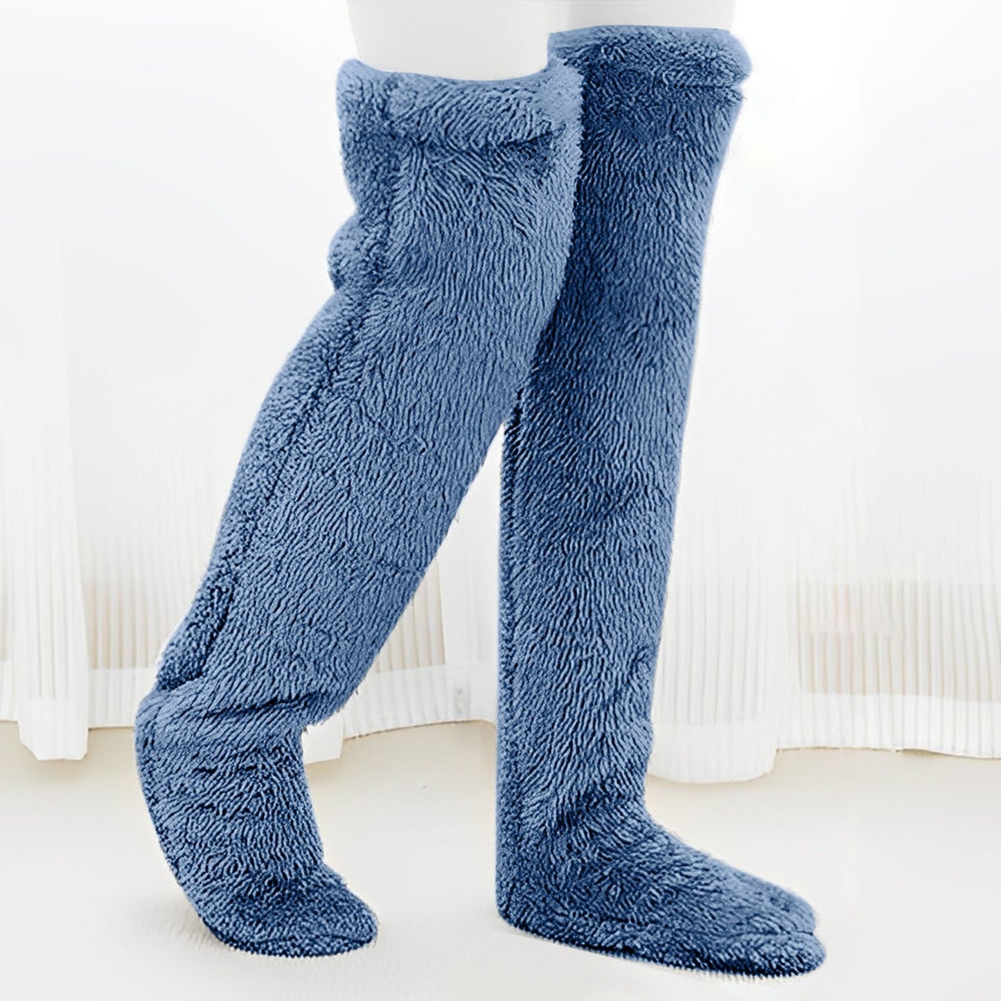 Indoor Plush Warmth Long Socks Cute Fuzzy Socks Over Knee Winter Leg Warmers Plush Sock Slippers Cozy Stocking