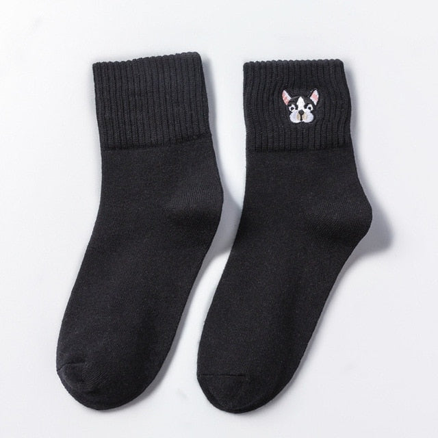 Cotton Sock Harajuku artoon Dog Embroidery Cute Socks