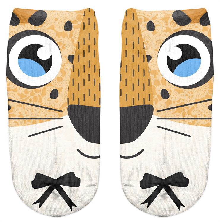 Thin 3D Digital Animal Printed Women's Socks Shallow Socks Adult Invisible Socks