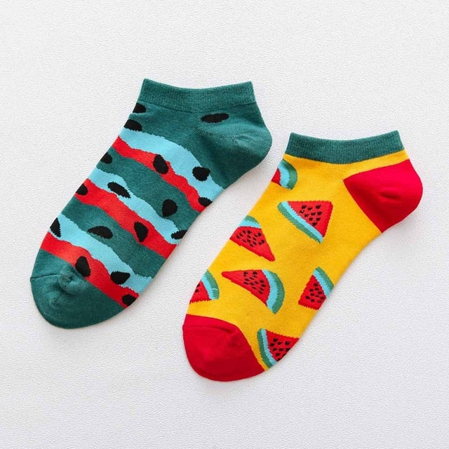 summer Trendy happy Socks men Cotton Boat Man Socks Interest Funny Originality Series harajuku ankle sock Animal fruit
