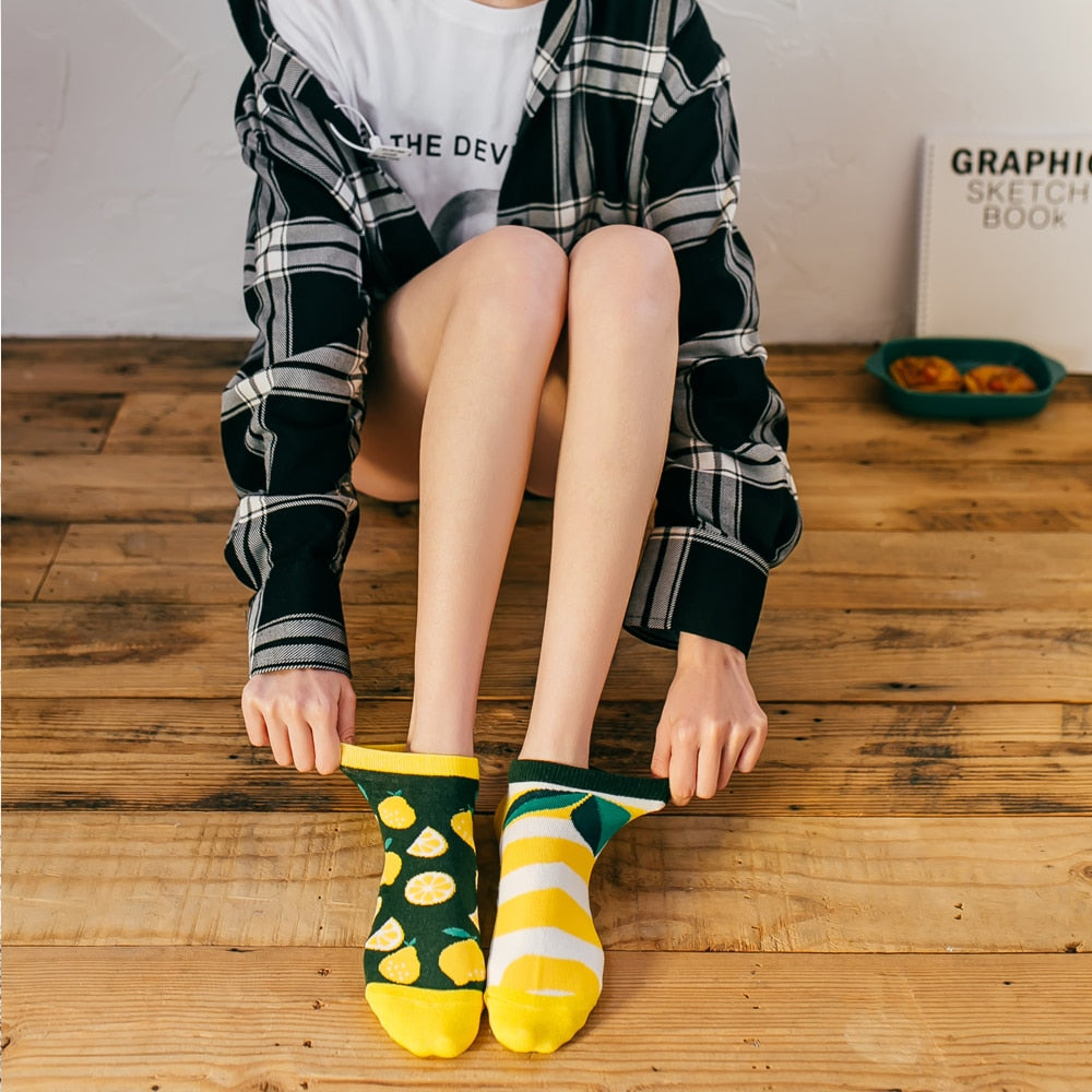 summer Trendy happy Socks men Cotton Boat Man Socks Interest Funny Originality Series harajuku ankle sock Animal fruit