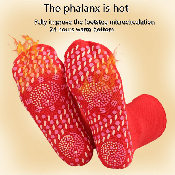 Self Heating Socks Massage Socks Self Heating Middle Tube Thickened Warm Foot Socks Hot Moxibustion Cold Proof Socks