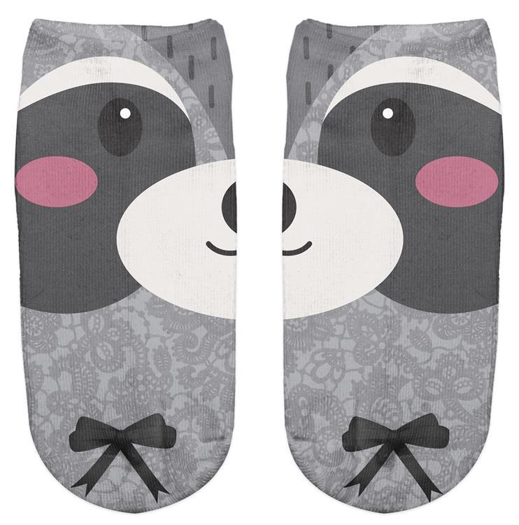 Thin 3D Digital Animal Printed Women's Socks Shallow Socks Adult Invisible Socks