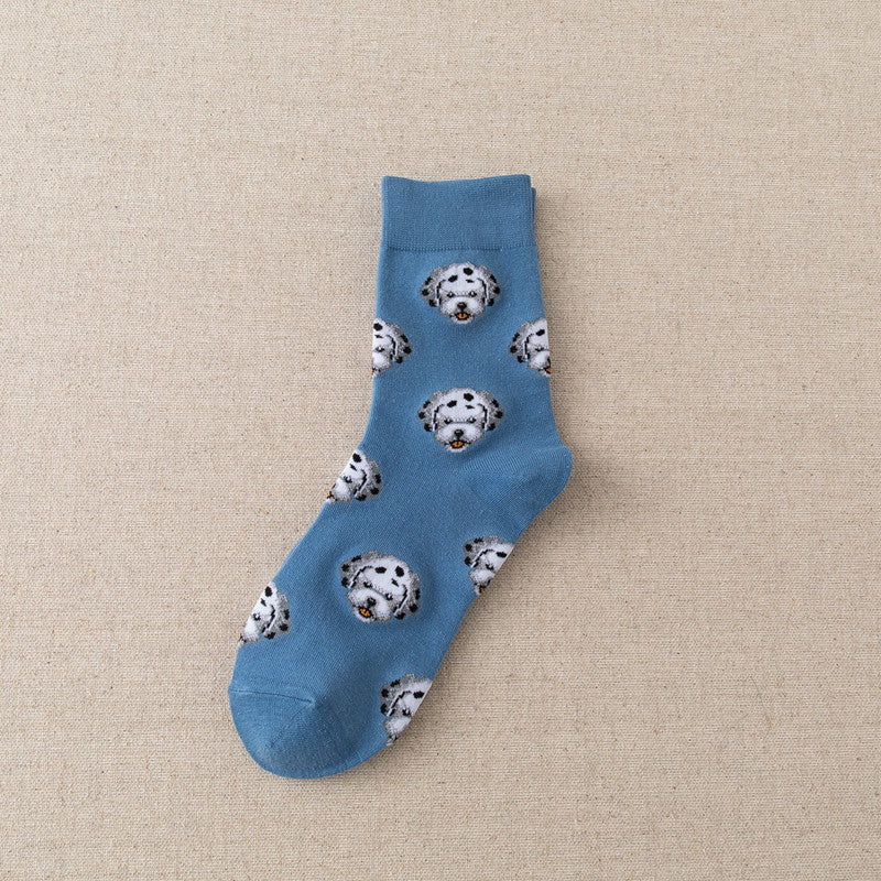 New Cute Cartoon Middle Tube Socks Creative Female Sokken Shiba Inu Dalmatian Malzis socks