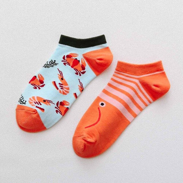 summer Trendy happy Socks men Cotton Boat Man Socks Interest Funny Originality Series harajuku ankle sock Animal fruit