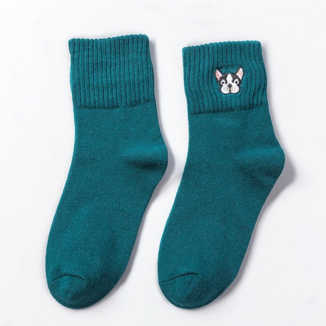 Cotton Sock Harajuku artoon Dog Embroidery Cute Socks