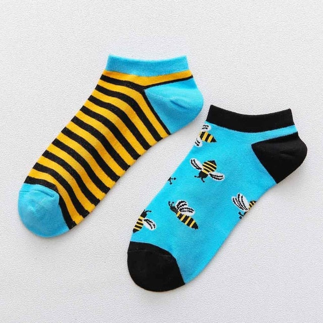 summer Trendy happy Socks men Cotton Boat Man Socks Interest Funny Originality Series harajuku ankle sock Animal fruit