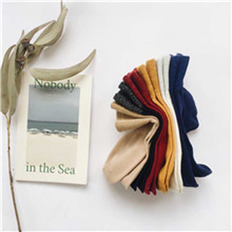 Winter Cotton Solid Shiny Woman Simple Socks Fashion Art Fold Female Student Thick Warm Socks Shiny Metallic Line Sock
