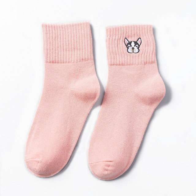 Cotton Sock Harajuku artoon Dog Embroidery Cute Socks