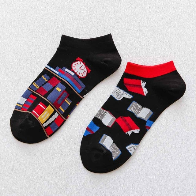 summer Trendy happy Socks men Cotton Boat Man Socks Interest Funny Originality Series harajuku ankle sock Animal fruit