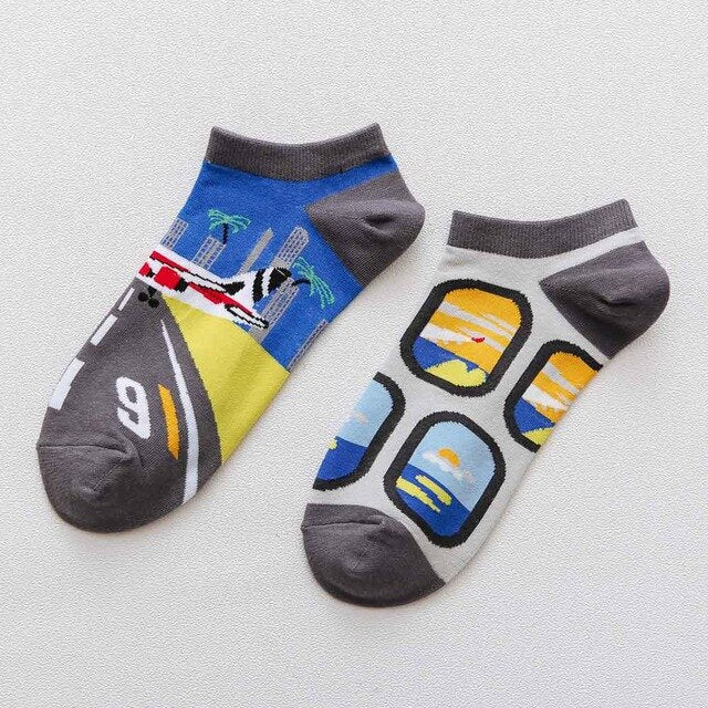 summer Trendy happy Socks men Cotton Boat Man Socks Interest Funny Originality Series harajuku ankle sock Animal fruit