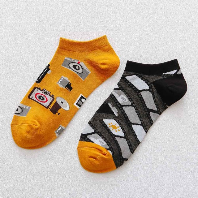 summer Trendy happy Socks men Cotton Boat Man Socks Interest Funny Originality Series harajuku ankle sock Animal fruit