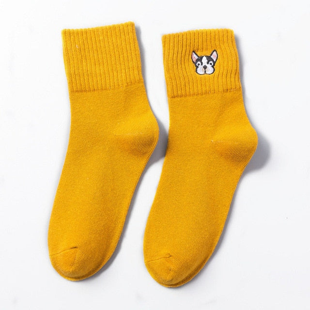 Cotton Sock Harajuku artoon Dog Embroidery Cute Socks