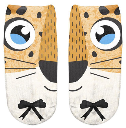 Thin 3D Digital Animal Printed Women's Socks Shallow Socks Adult Invisible Socks