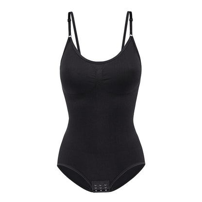 Body shaping bodysuit for women with abdominal compression buttons open cut underwear waist cinching and body shaping bodysuit