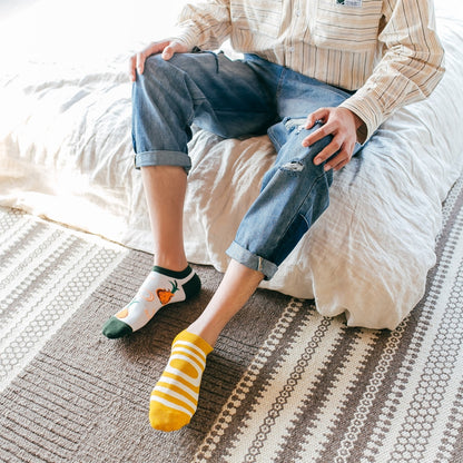 summer Trendy happy Socks men Cotton Boat Man Socks Interest Funny Originality Series harajuku ankle sock Animal fruit