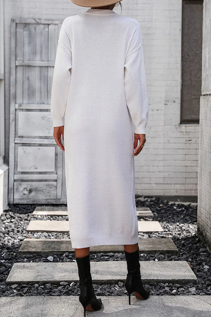 Button knit sweater dress fashionable temperament commuting women's sweater women