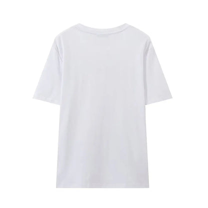 Tshirt O-neck Women T-shirts Shirt Women's Top Cotton Tees Blouse Short Sleeve Tee Harajuku Tops Clothing summer