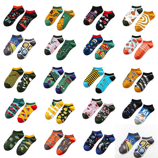 summer Trendy happy Socks men Cotton Boat Man Socks Interest Funny Originality Series harajuku ankle sock Animal fruit